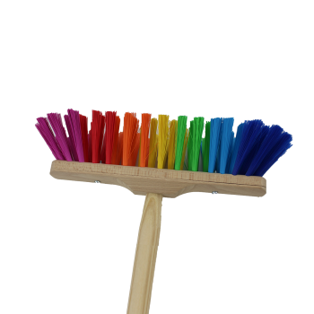 Besen Kunterbunt mit Stiel, Schrägansicht